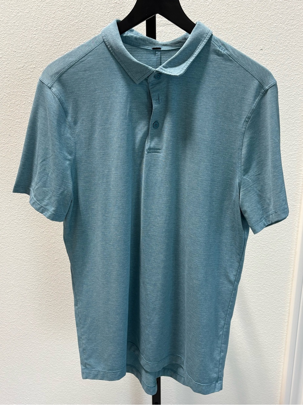 lululemon athletica Men's Heathered Teal Short-Sleeve Polo